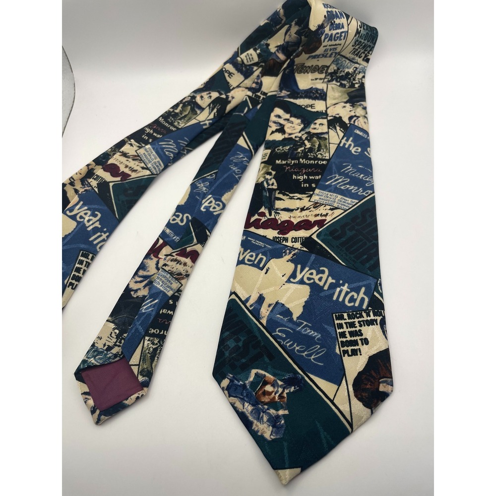 Huxley Mens Vintage Movie Poster Tie Marilyn Monroe Seven Year Itch USA Blue